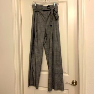 High Waisted Wide Leg Plaid Pants Size 6 NWT